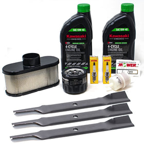 The Mower Shop Raptor FR tune-up kit contents for easy maintenance.