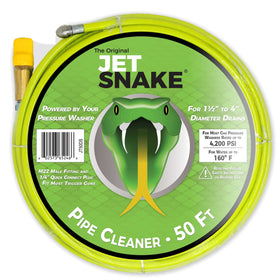 The Original JetSnake 50ft sewer jetter hose for powerful drain cleaning.
