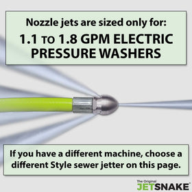 The Original JetSnake accessories bundle shows a complete ready-to-use kit for drains.