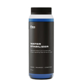 The Pod Company Water Stabilizer bottle front view for clean ice bath water
