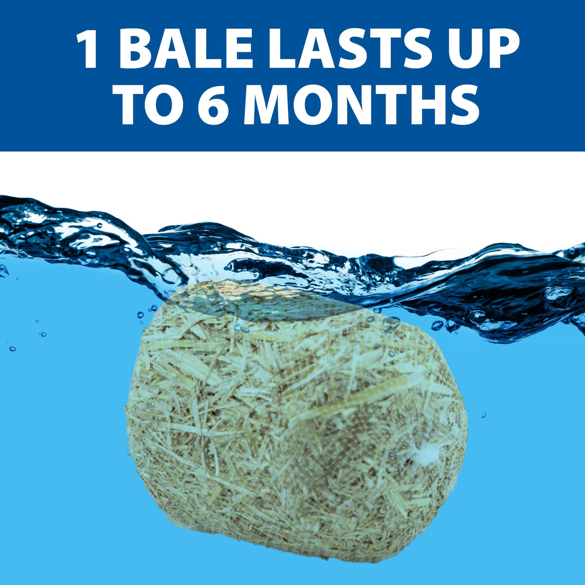 The Pond Guy barley straw bale is safe for aquatic life.