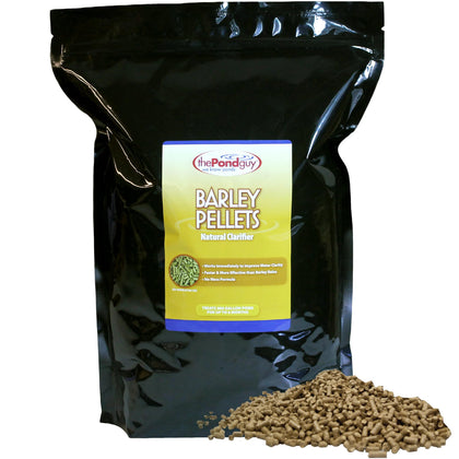 The Pond Guy barley straw pellets bottle for quick natural pond clarification