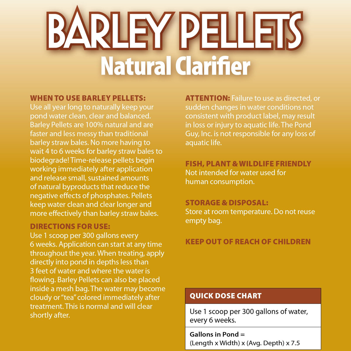Barley straw pellets closeup from The Pond Guy promote steady water clarity