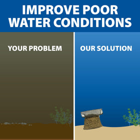 Water garden with The Pond Guy barley straw pellets for balanced water