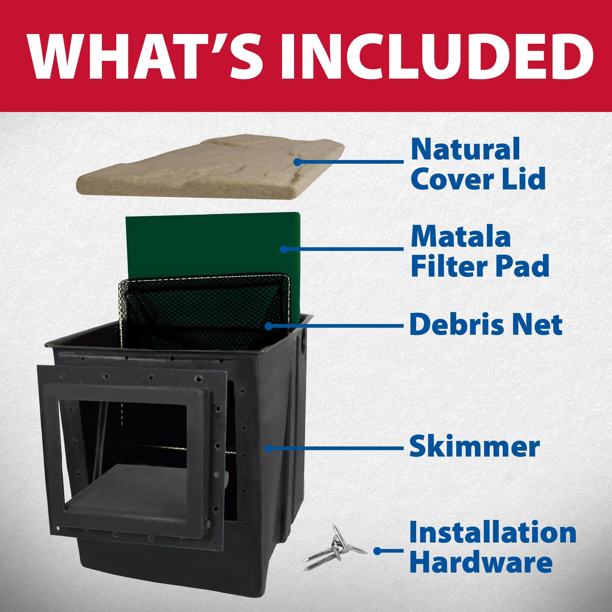 The Pond Guy ClearSkim debris net captures surface debris for easier pond maintenance.