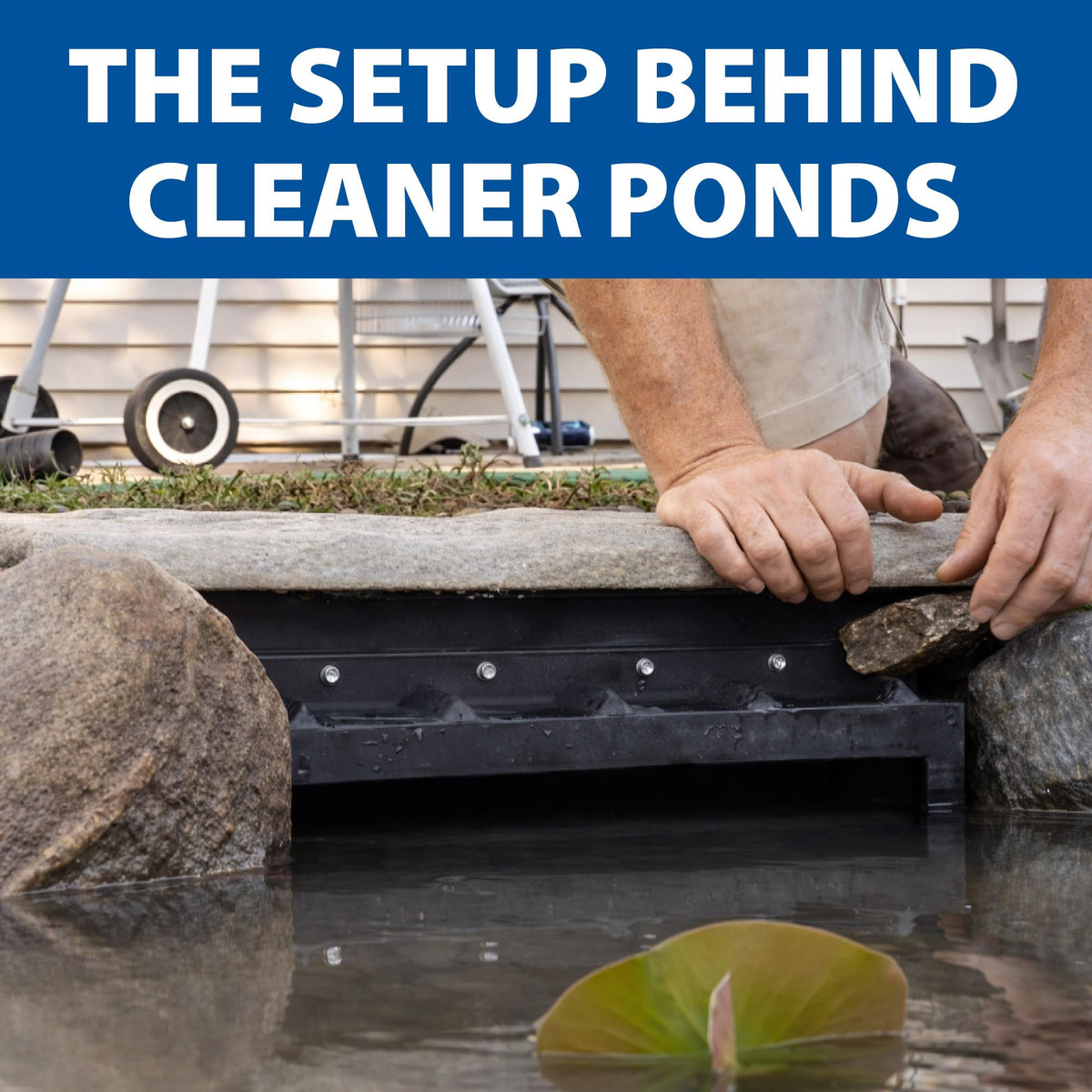 The Pond Guy ClearSkim pump protection reduces debris reach and supports pump life.