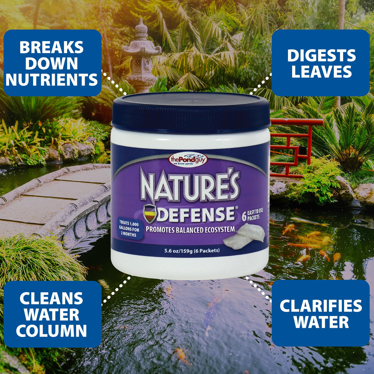 Pond water appears clearer after using Nature's Defense