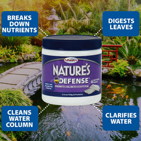 Pond water appears clearer after using Nature's Defense