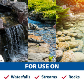 Oxy-Lift Defense removes algae stains for cleaner waterfalls and streams