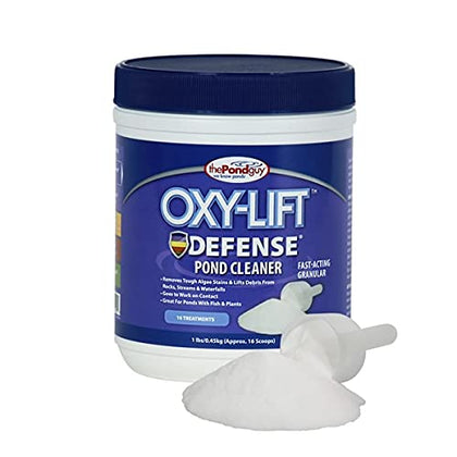 The Pond Guy Oxy-Lift Defense pour action on rocks lifts debris safely