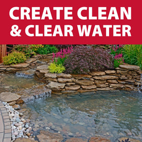 The Pond Guy Seasonal Defense being poured gently into a pond for quick start.