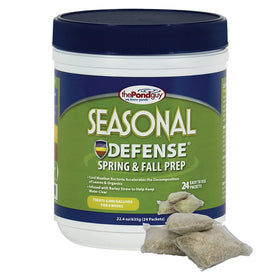 The Pond Guy Seasonal Defense packets pour into pond water to support muck breakdown
