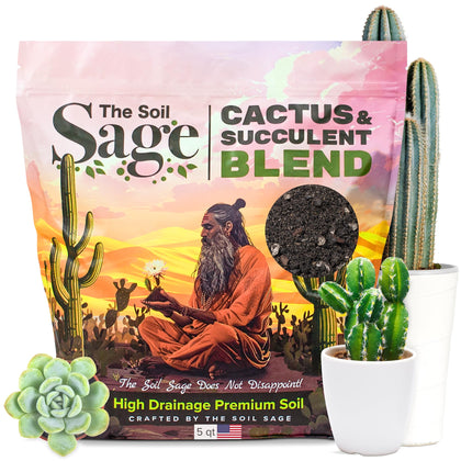 The Soil Sage cactus soil bag ready-to-use mix for drought-tolerant plants.