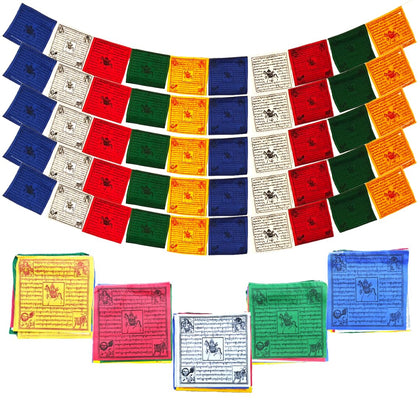 The Swayambhu authentic Tibetan prayer flags roll set for cultural decor and mindfulness spaces.