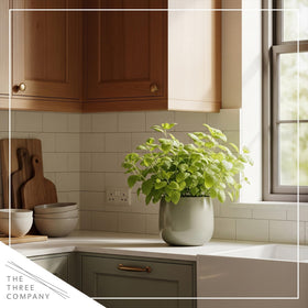 The Three Company Lemon Balm for cooking or tea applications, showcasing versatile leaves.