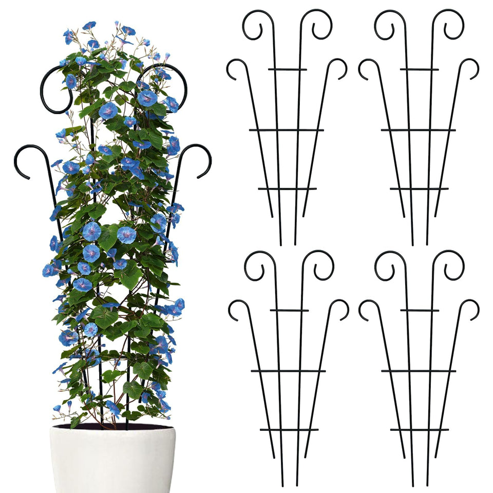 Thealyn 4-pack 23in wave-design trellis supports climbing vines in pots for a tidy display