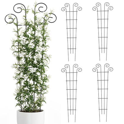 Thealyn 56-inch wave plant trellis supports tall vines in pots indoors or outdoors.