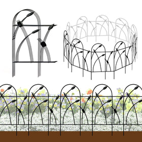 Thealyn garden fence border 32in panel front view shows rustproof border for outdoor beds.