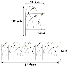 Thealyn garden fence border 32in panel side view highlights easy, elegant border for plant beds.