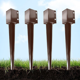 Thealyn heavy duty fence post anchor with 24 inch spike for durable outdoor installations