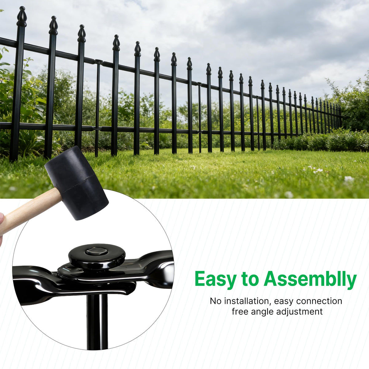 Thealyn fence set adds modern style to patios with versatile garden edging and small animal barrier.