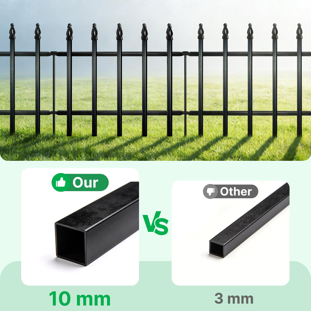 Thealyn five-panel system spans 6.6 feet for flexible landscape borders.