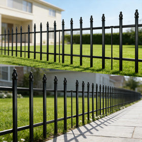 Thealyn rustproof iron fencing resists weather to keep borders looking neat.
