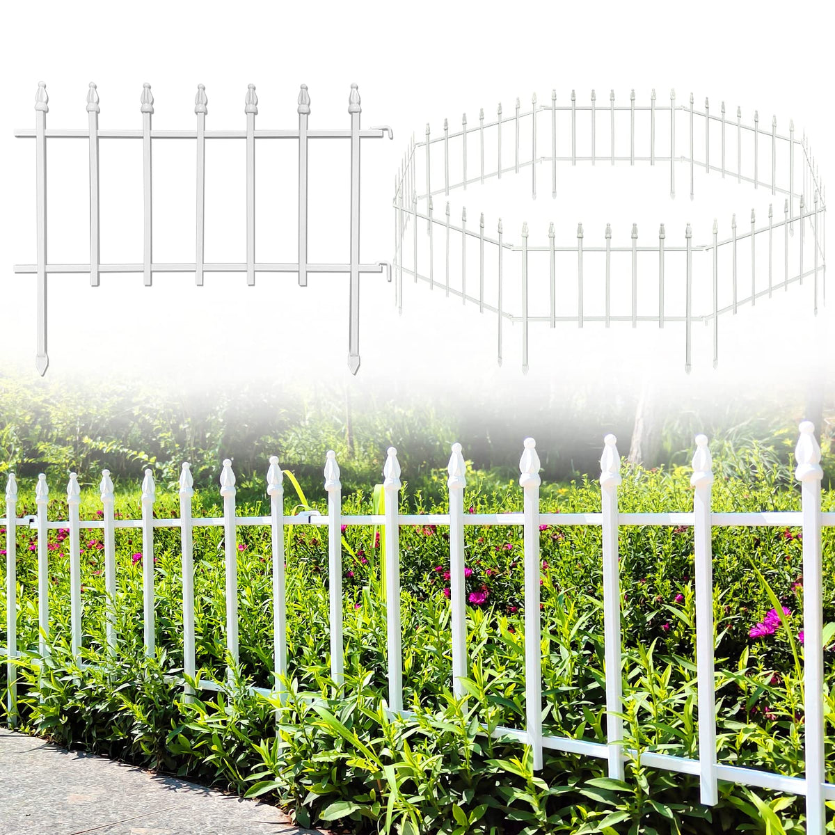 Thealyn metal garden fence panel for easy border setup in modern gardens.