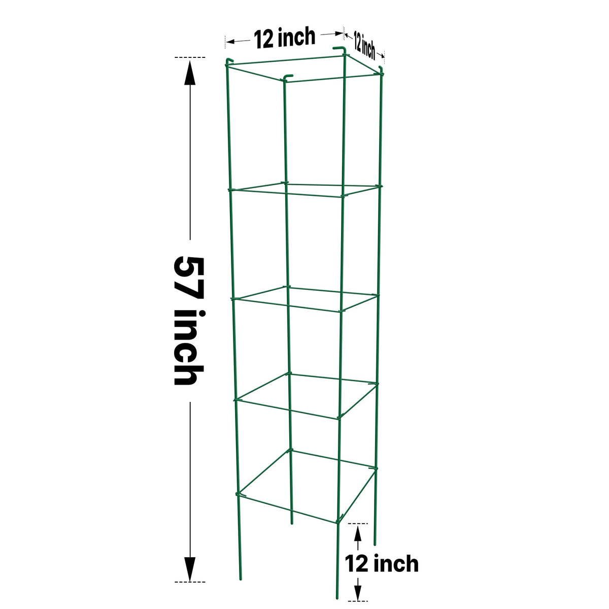 Thealyn tomato cages installed around plants showing upright growth.