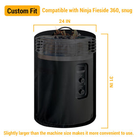 TheClouds Ninja Fireside360 cover material closeup shows durable 600D Oxford fabric with rugged wear resistance.