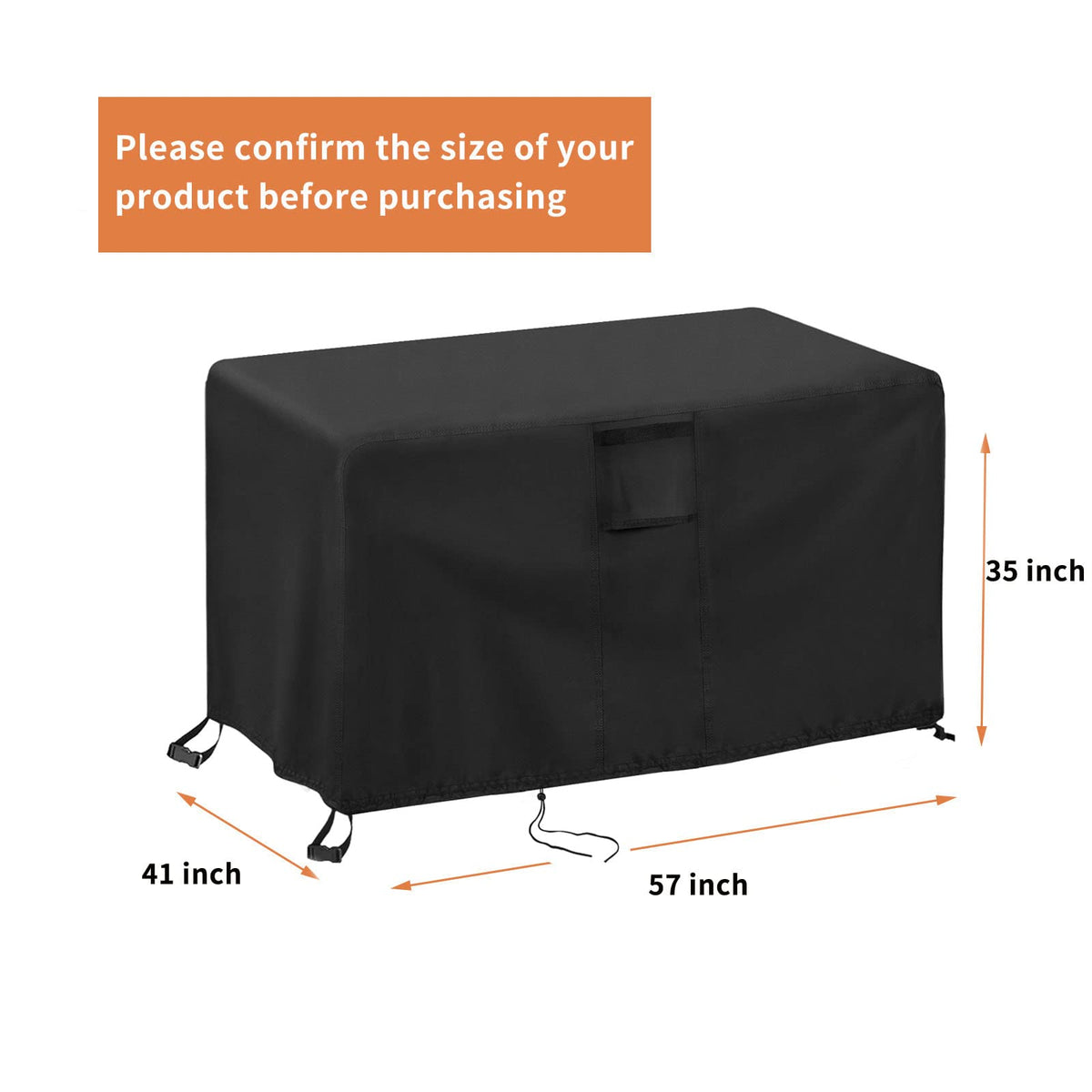 TheElves Crawfish Boiler Cover side view highlights 57x41x35 inch fit for CreoleFeast