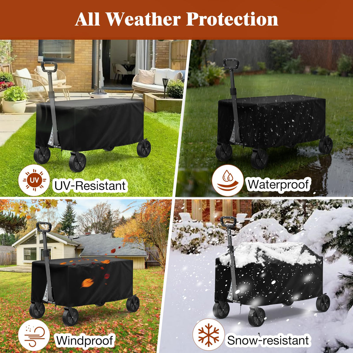 TheElves Garden Cart Cover all-season use for beach trips and camping