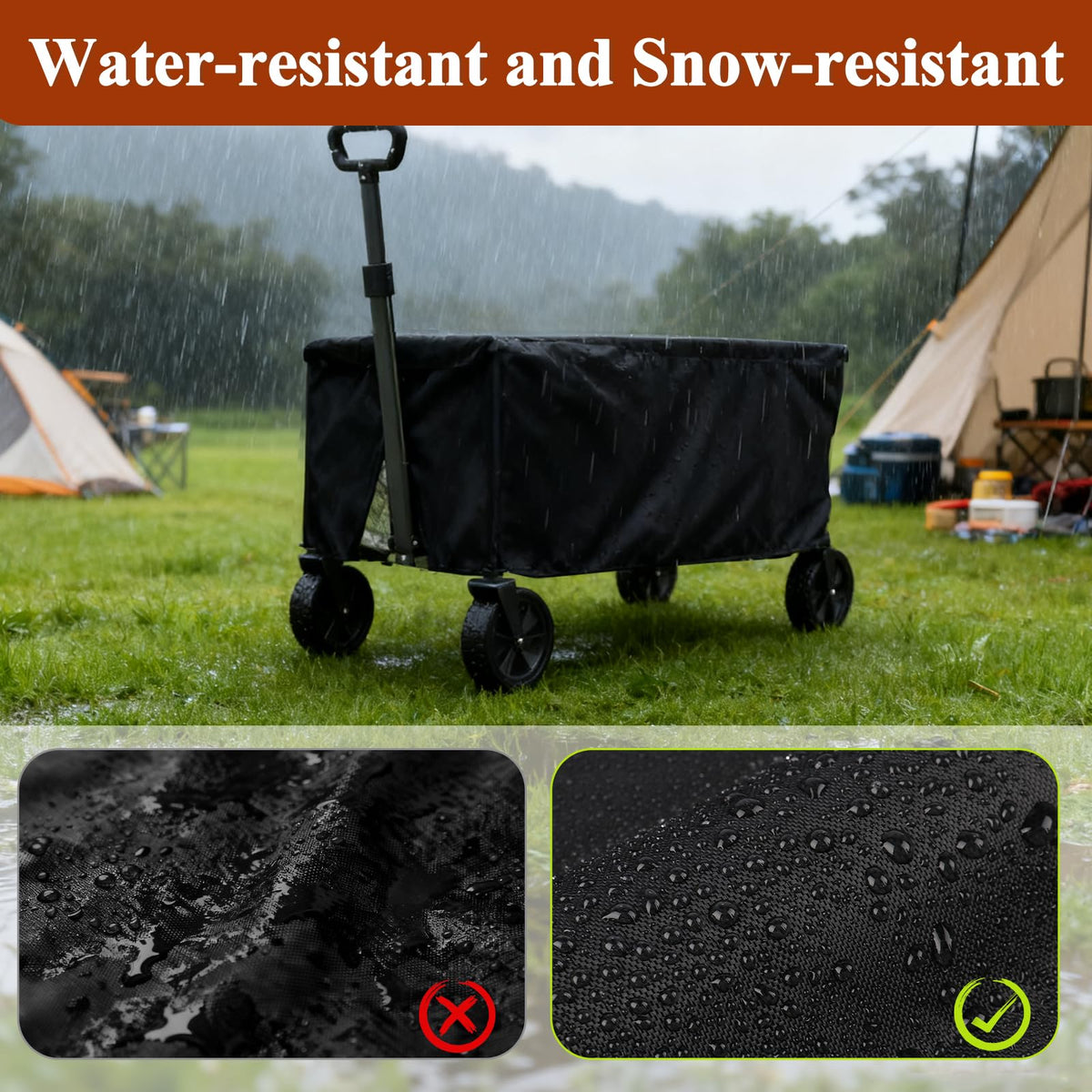 TheElves Garden Cart Cover sealed seams provide enhanced water resistance