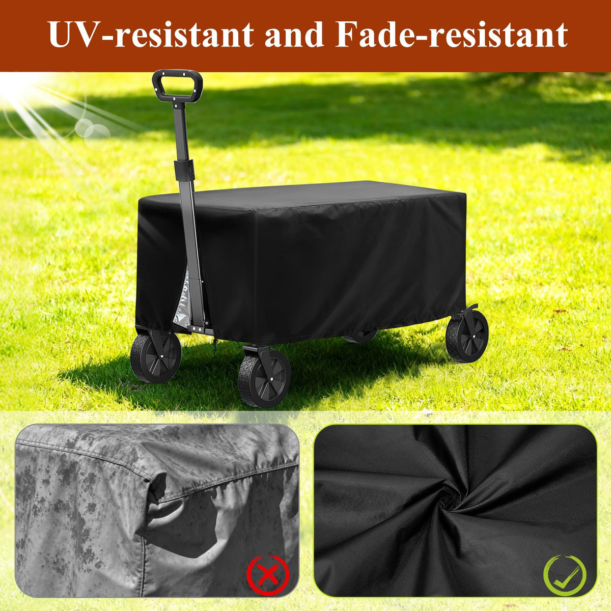 TheElves Garden Cart Cover UV-resistant coating guards against sun fading