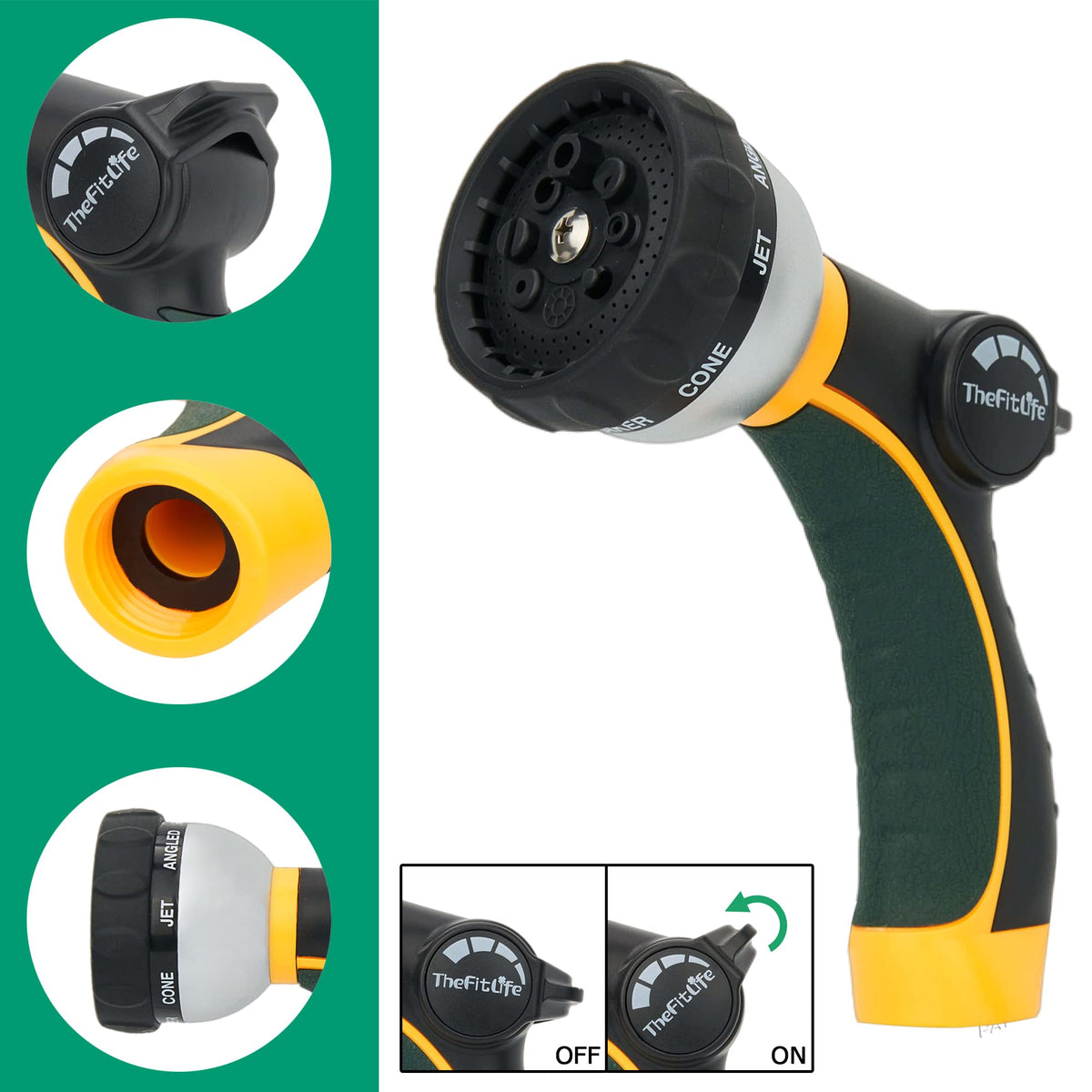 TheFitLife 50ft metal garden hose in use highlights reach and versatility.