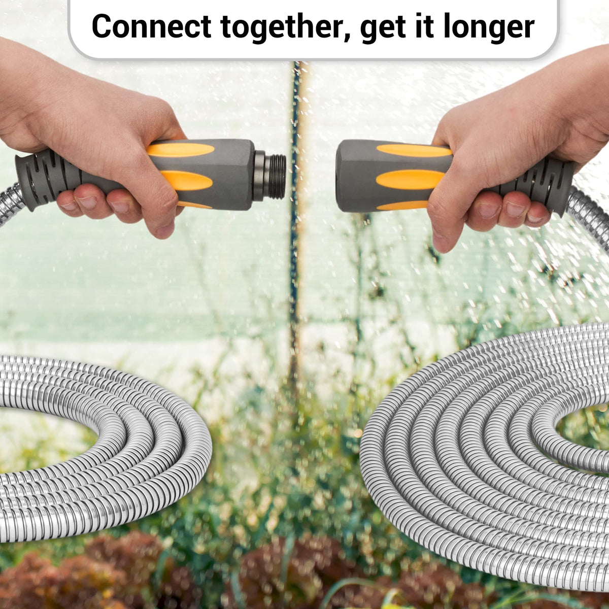 TheFitLife 100ft hose is easy to store with reels or hooks.