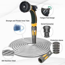 TheFitLife stainless steel hose connectors ensure kink-free setup and reliable connections.