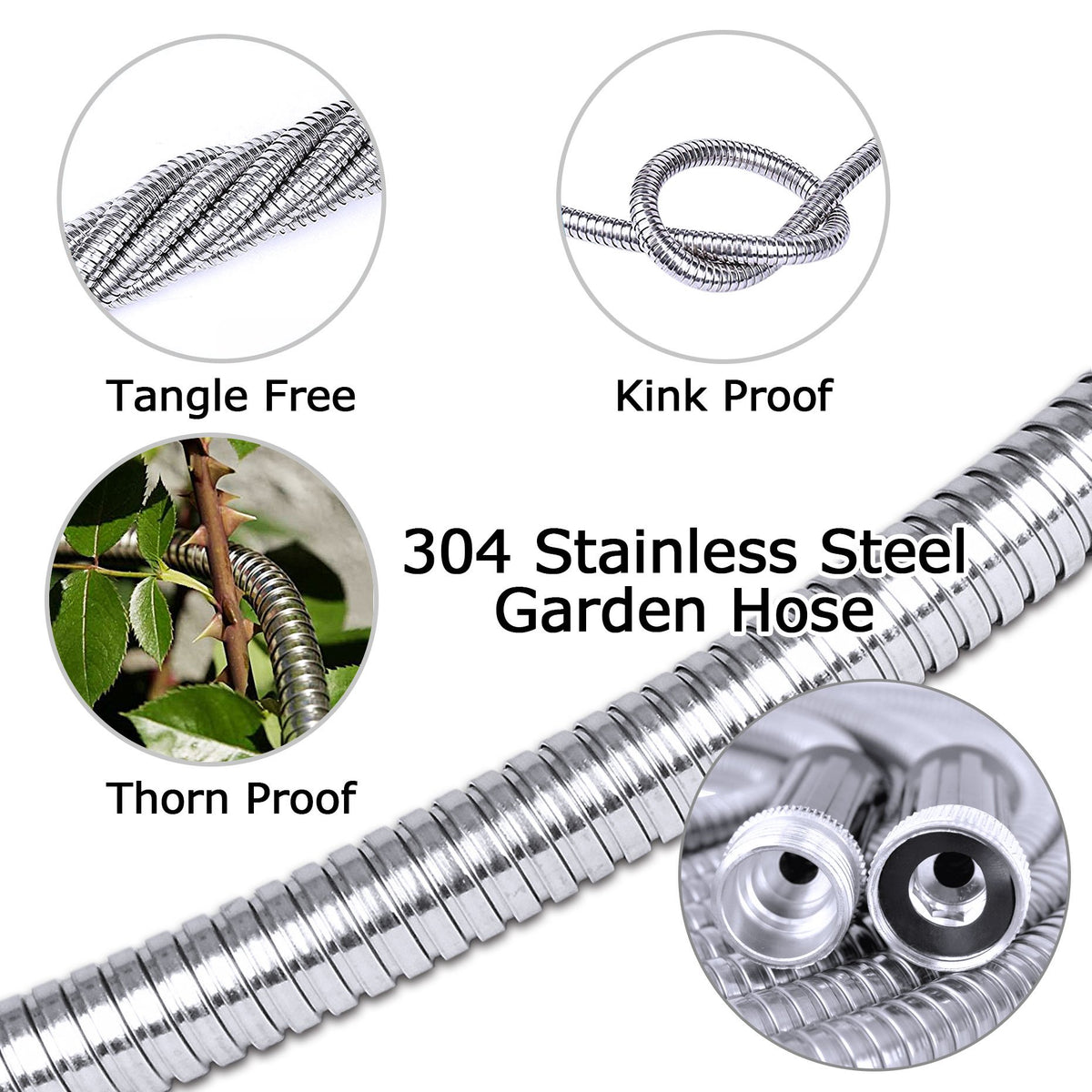 TheFitLife stainless-steel hose proves kink-free flexibility for smooth water flow.
