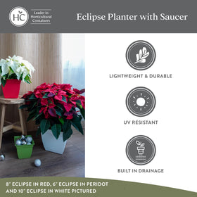 12-inch Eclipse square planter designed for indoor outdoor placement.