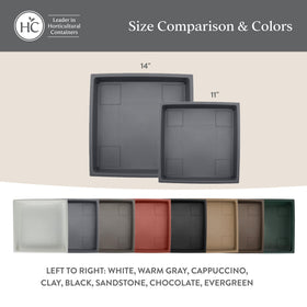 The HC Companies planter tray designed for gardens and balconies fits standard pots.