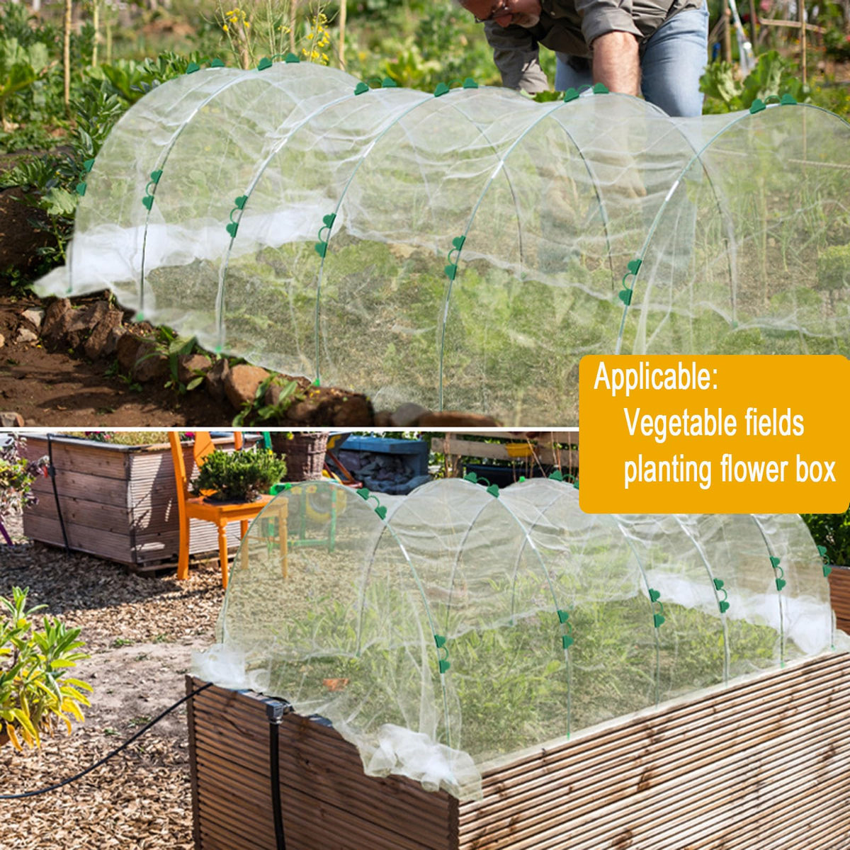 THEIFOXONE garden hoops clip system enables quick, tool-free setup.