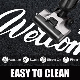 T.HENV Welcome Mat black-white-contrast adds modern curb appeal.
