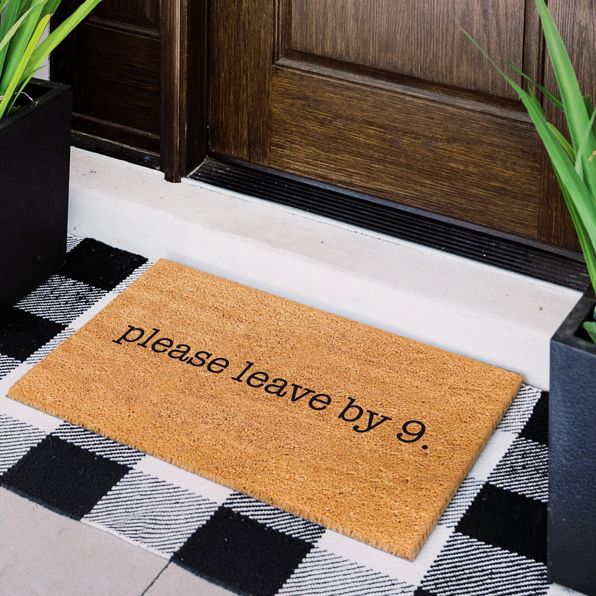 The Theodore Magnus coir doormat traps dirt, helping keep floors clean.