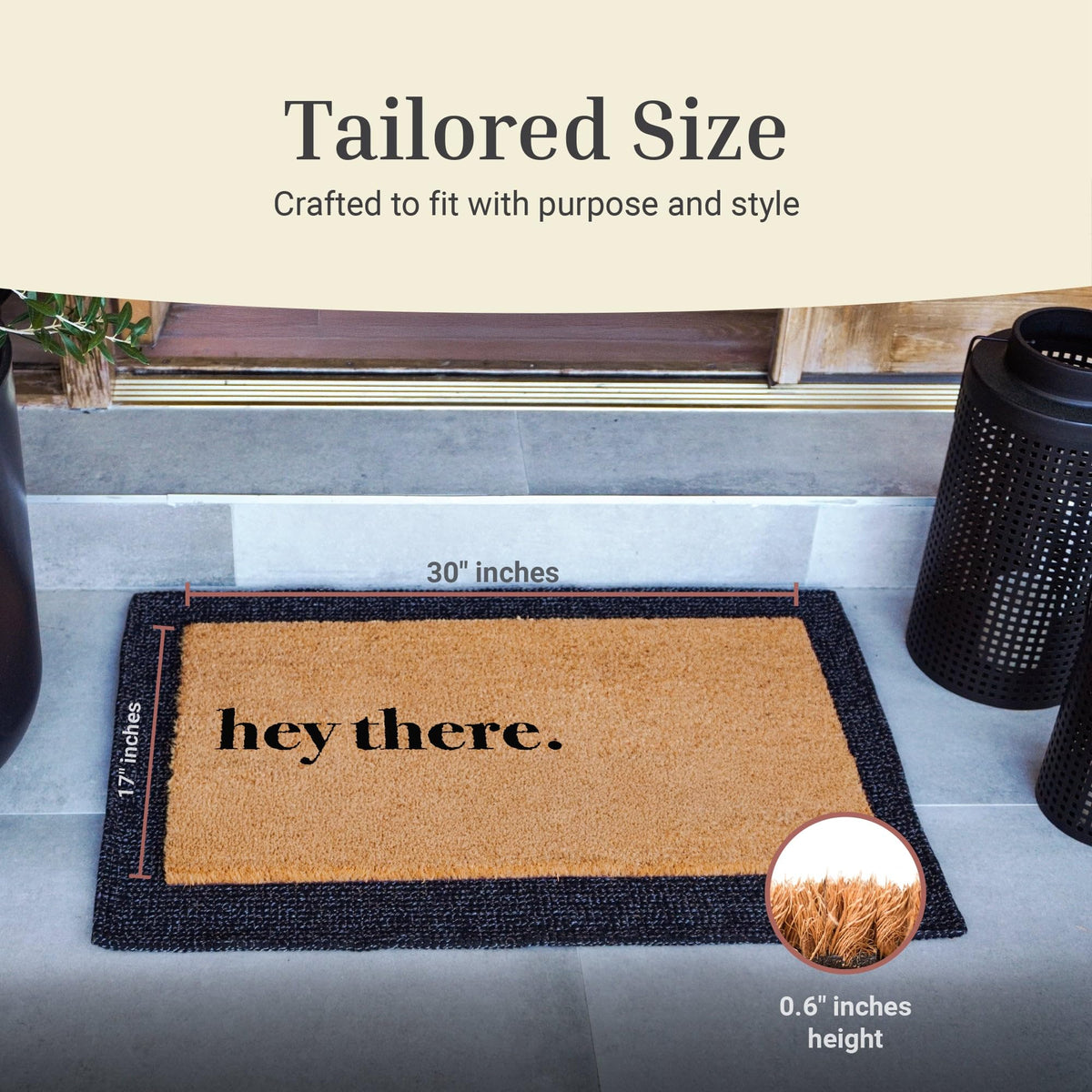 Theodore Magnus door mat durable-coir-fibers highlight natural durability for daily use.