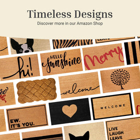 Theodore Magnus door mat eco-packaging highlights responsible shopping choices.