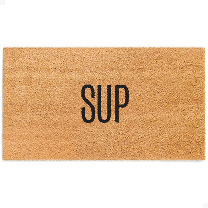 Theodore Magnus door mat front entrance traps dirt while elevating entryway style.