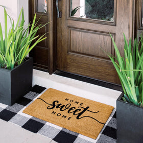The Theodore Magnus door mat non-slip backing secures footing