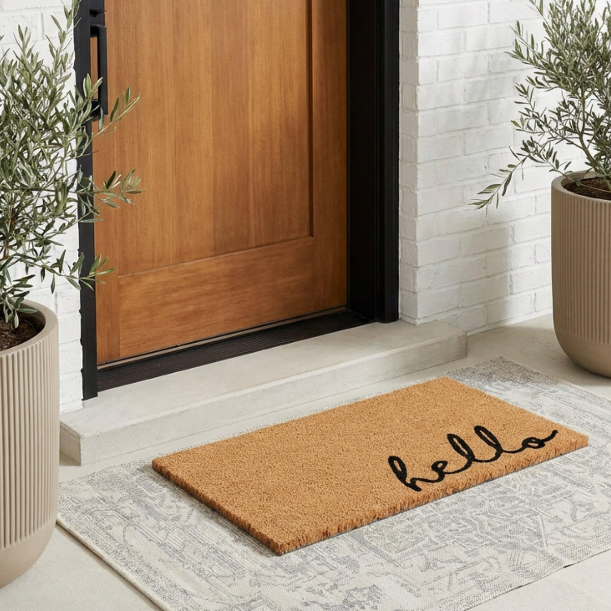 THEODORE MAGNUS door mat non-slip backing close-up highlights secure footing