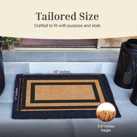 Non-slip backing keeps Theodore Magnus door mat in place at busy entrances.
