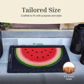 Theodore Magnus door mat designed for outdoor and indoor use fits covered entryways.